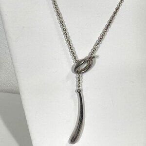 RLM Studio sterling silver modernist Lariat 21" necklace.